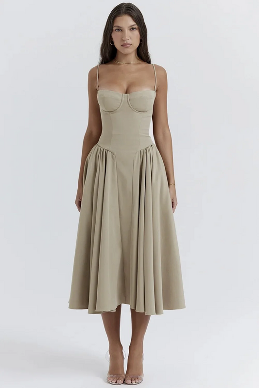 Apricot Midi Dress