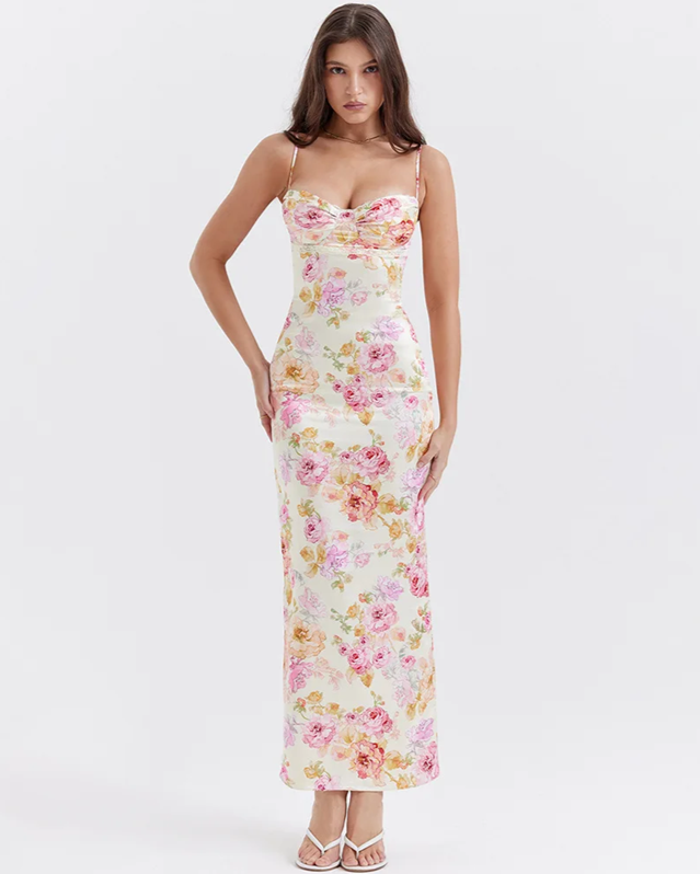 Floral Bodycon Maxi Dress