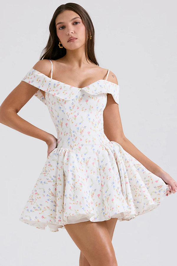 Floral Tulle Mini Dress