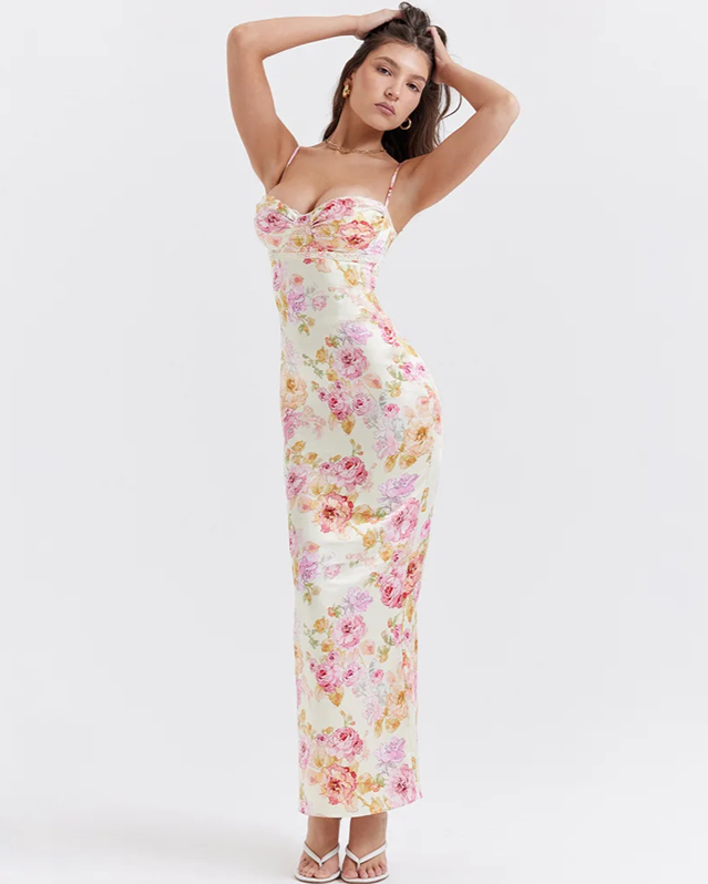 Floral Bodycon Maxi Dress