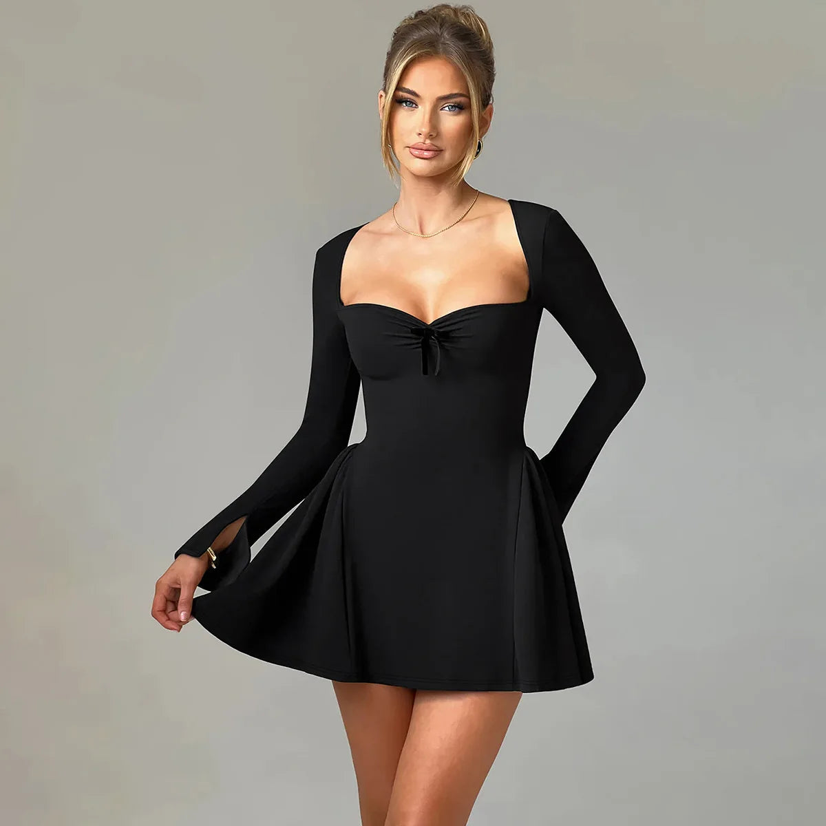 A-Line Ruched Mini Dress