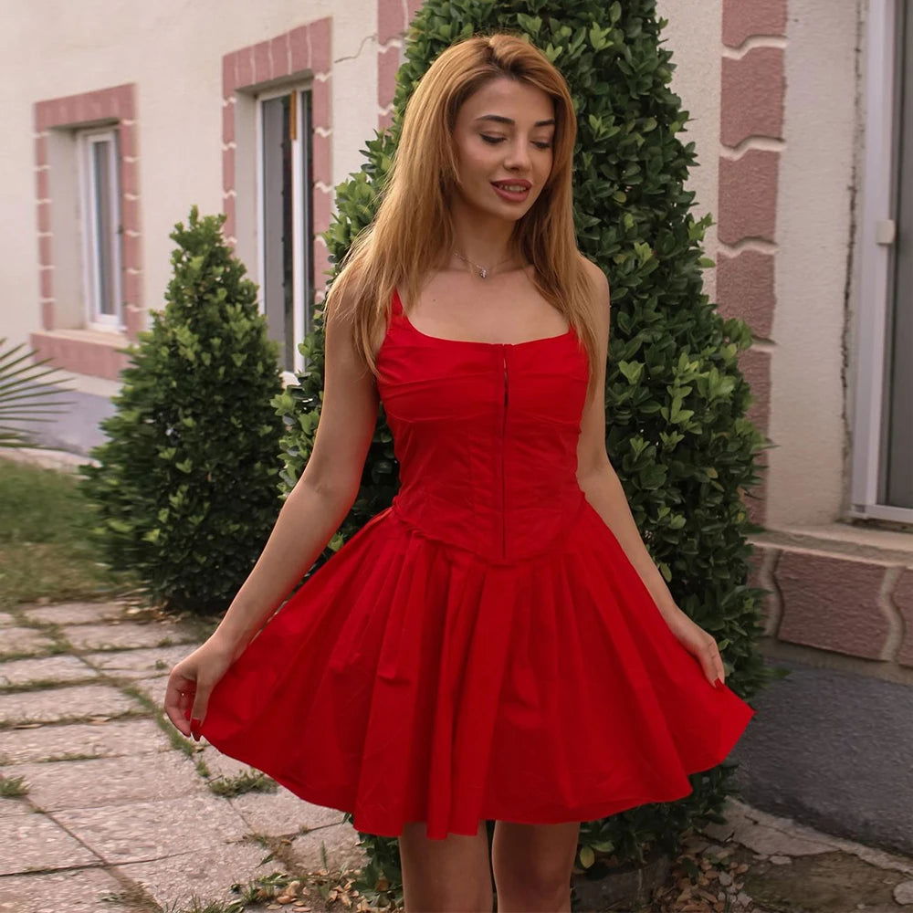 A-Line Tulle Mini Dress