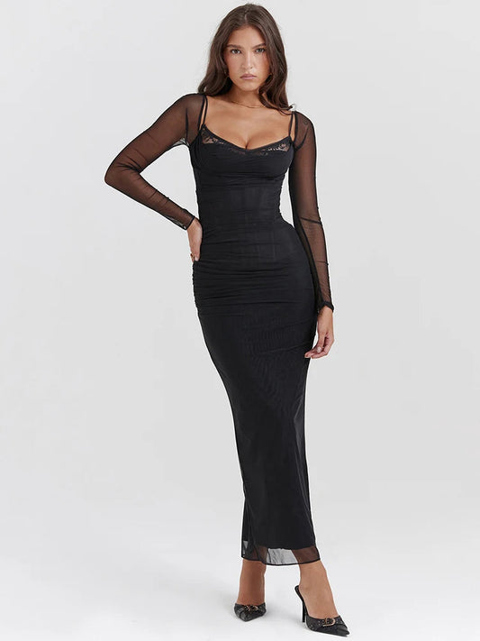 Black Bodycon Maxi Dress