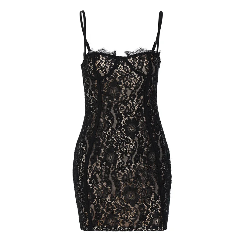 Black Lace Mini Dress