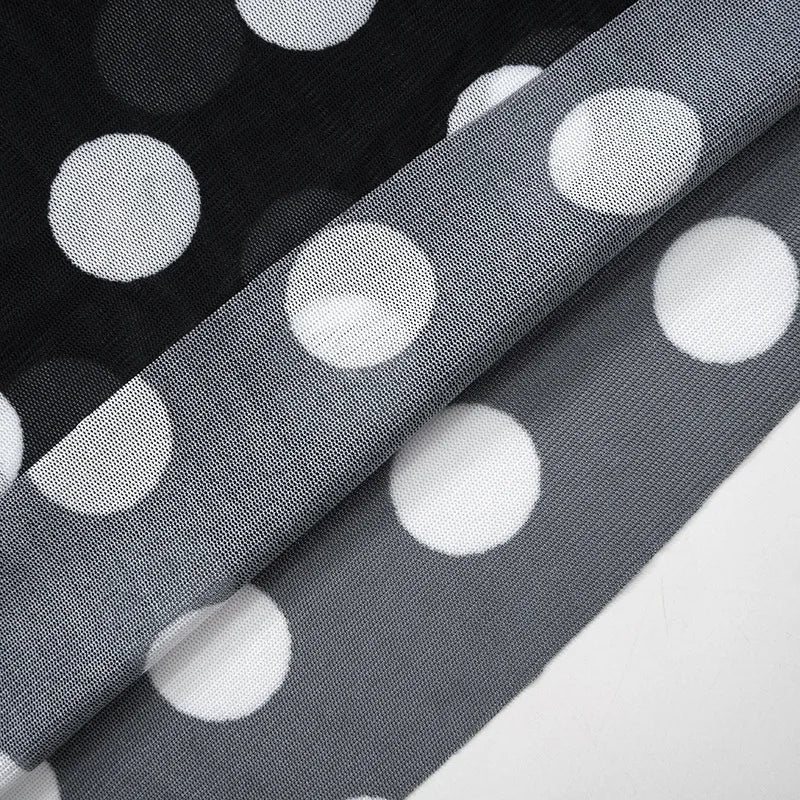 Black See Through White Dots T-Shirt