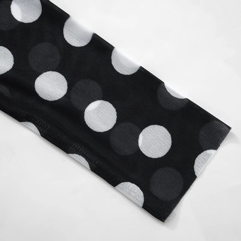 Black See Through White Dots T-Shirt