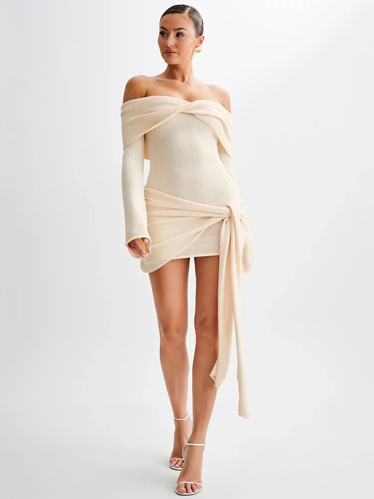 Knit Strapless Backless Mini Dress