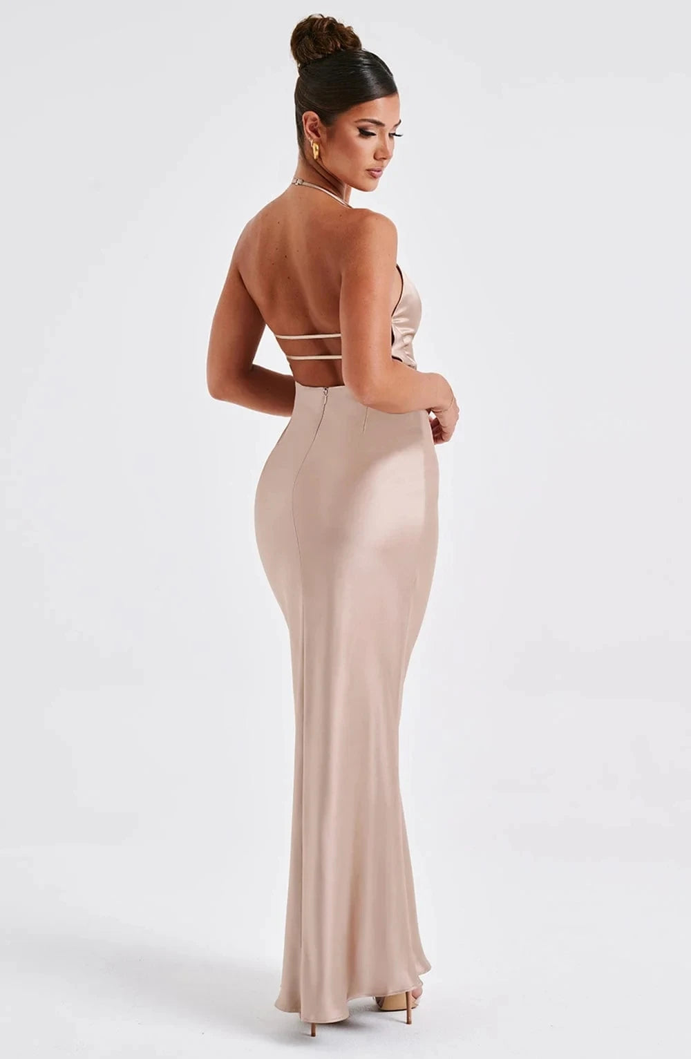 Satin Backless Maxi Dress