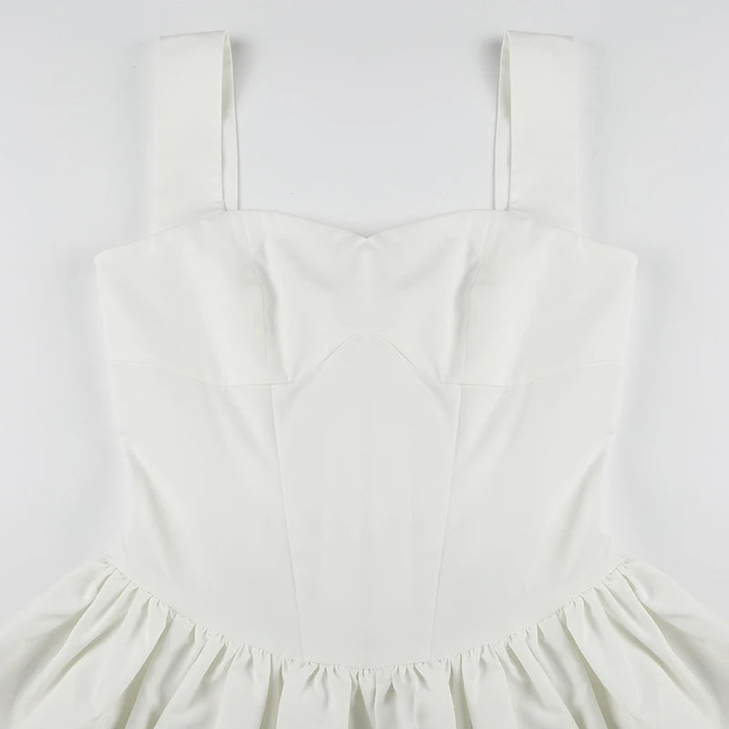 White Satin Bow Mini Dress