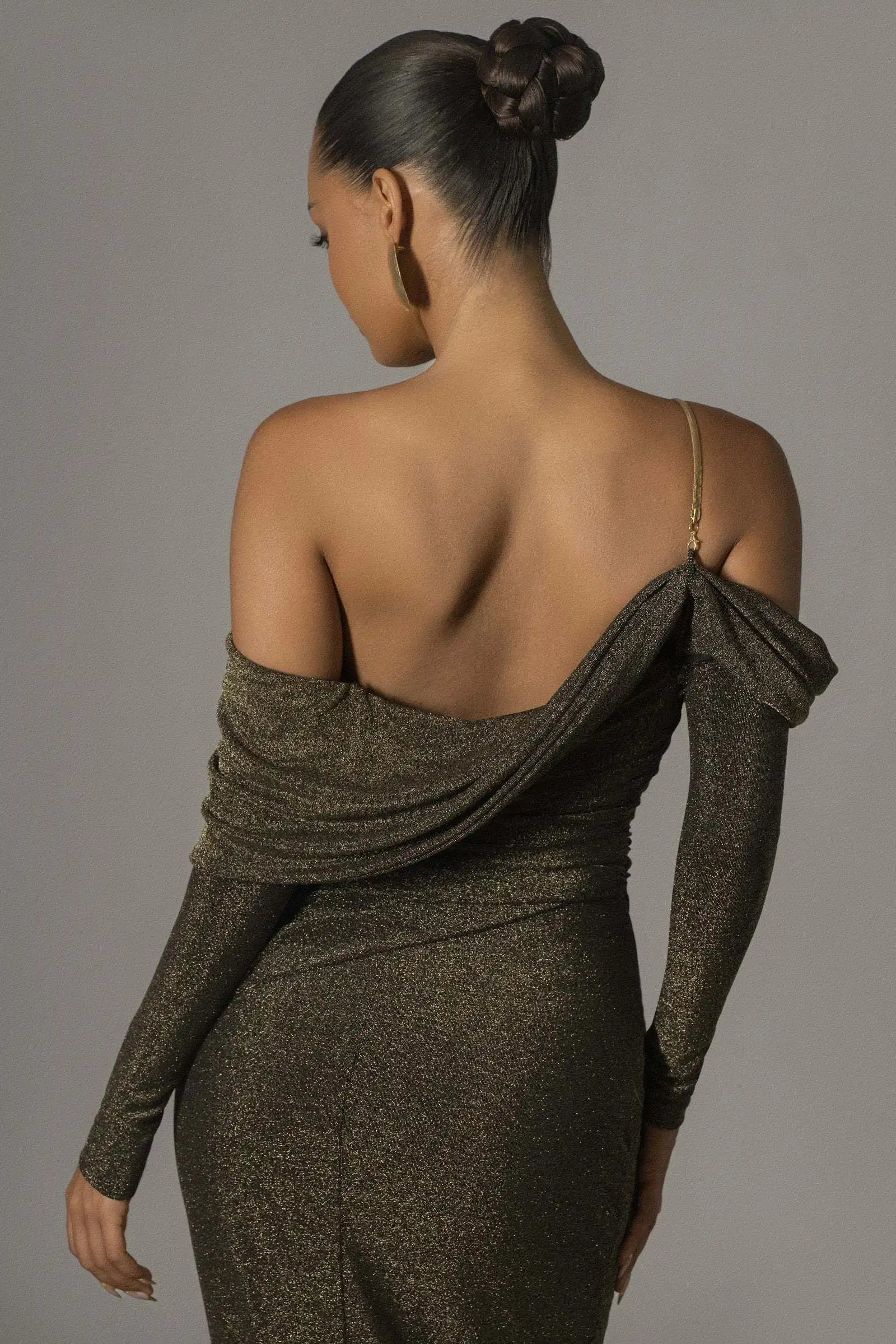 One Shoulder Backless Bodycon Long Dress