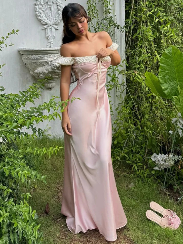 Pink Off Shoulder Dress