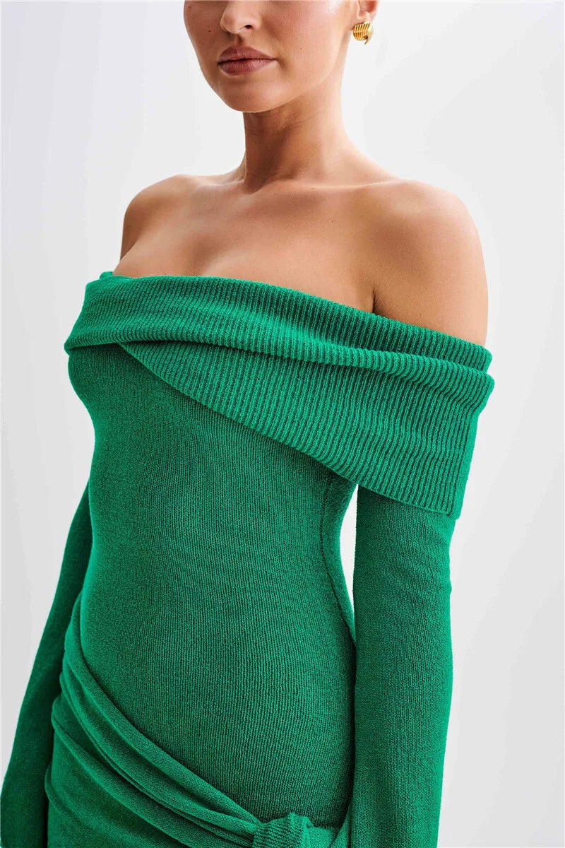 Knit Strapless Backless Mini Dress