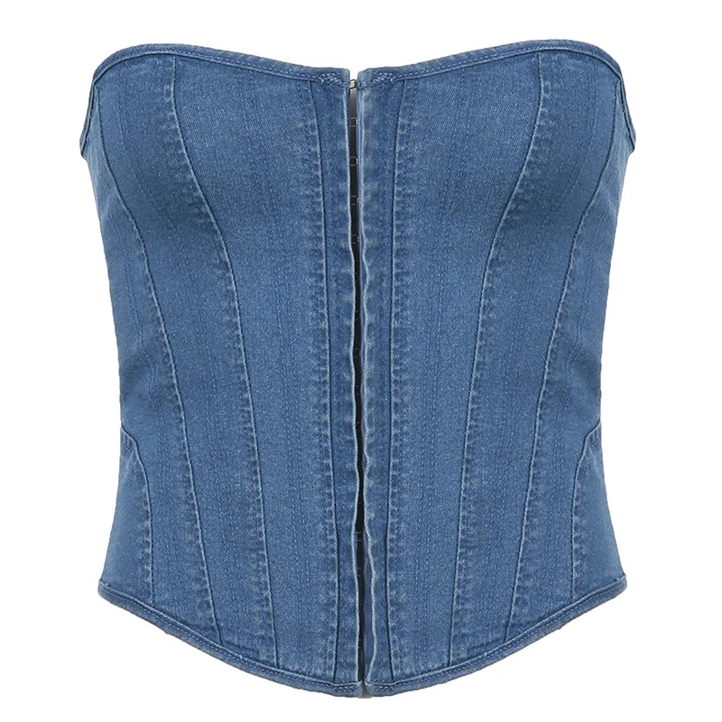 Denim Corset Top