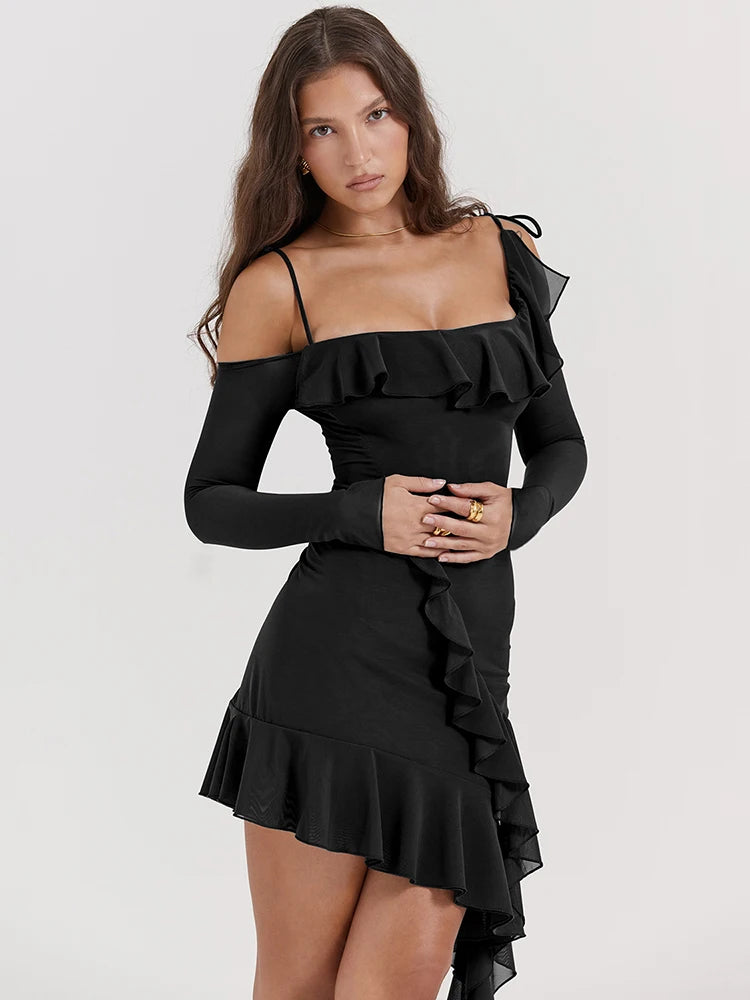 Ruffles Irregular Mini Dress