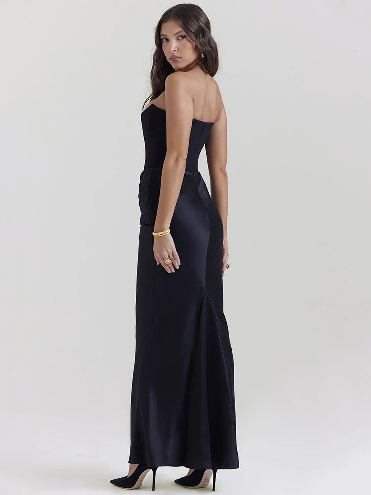 Off-Shoulder Backless Maxi Dress