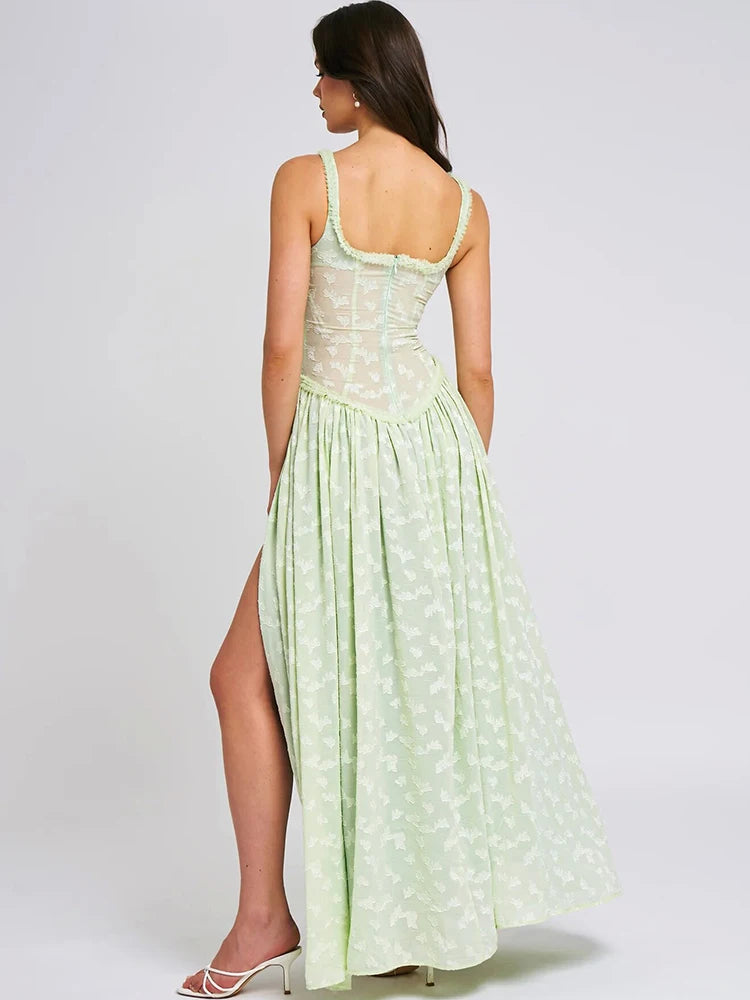 See Through Lace Maxi Dress