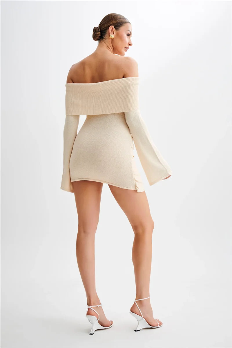 Knit Strapless Backless Mini Dress