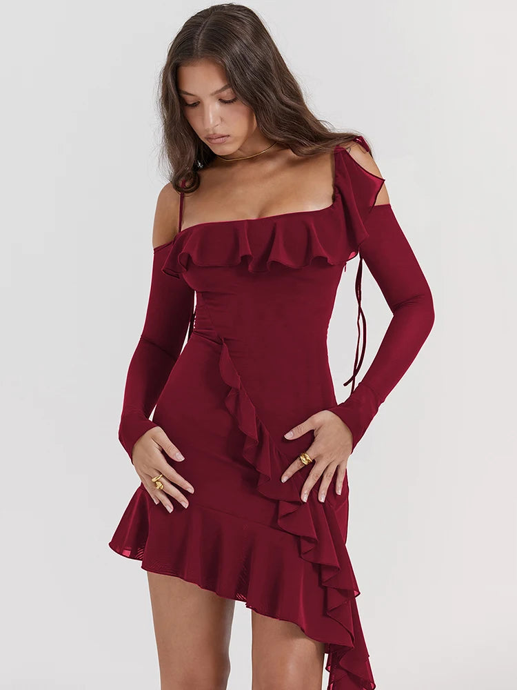 Ruffles Irregular Mini Dress