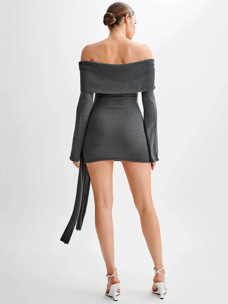 Knit Strapless Backless Mini Dress