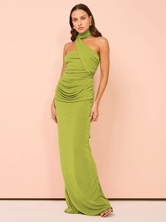 Halter Backless Bodycon Maxi Dress