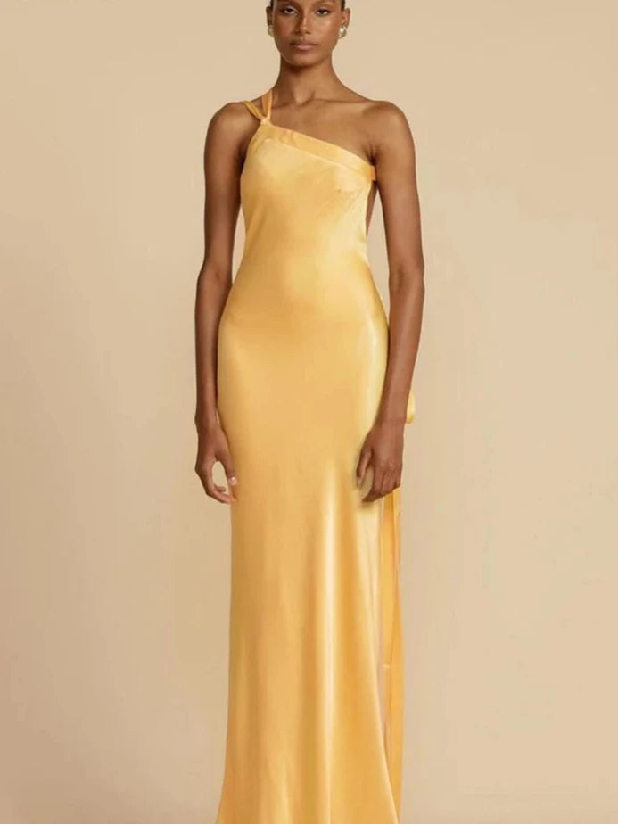 Silk Backless Sleeveless Maxi Dress