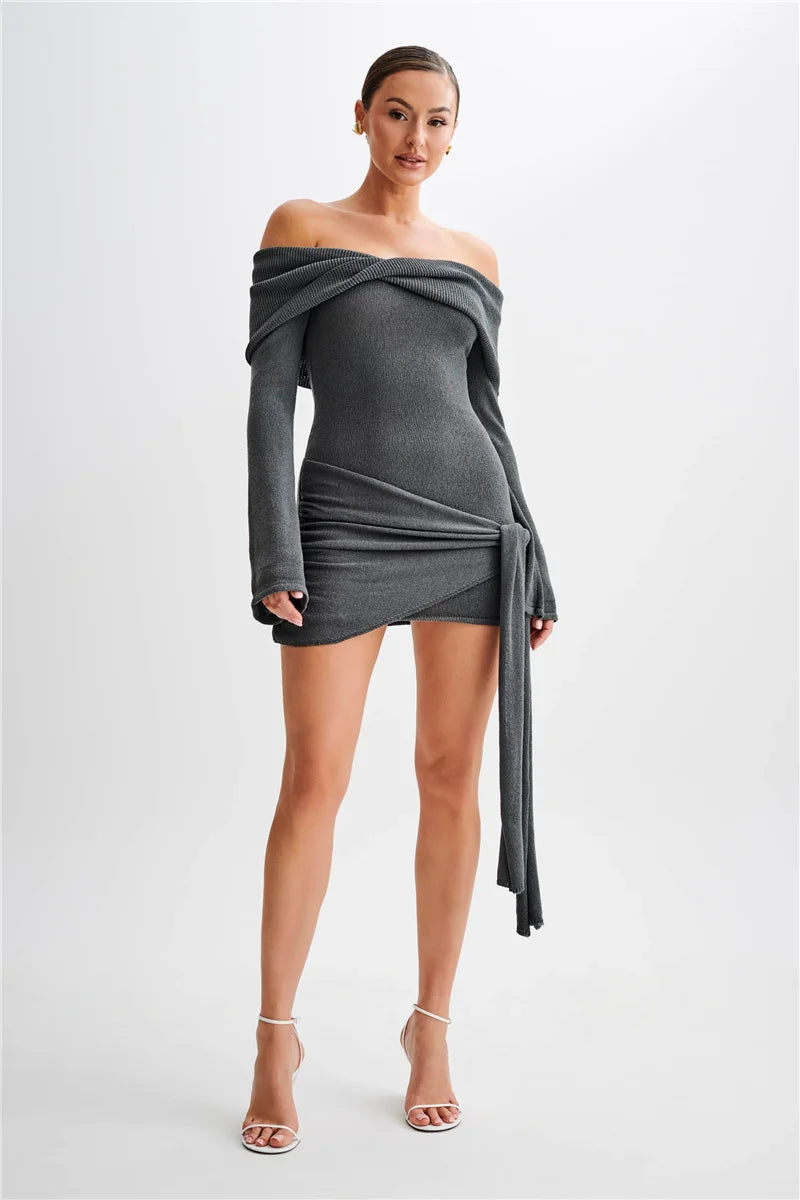 Knit Strapless Backless Mini Dress