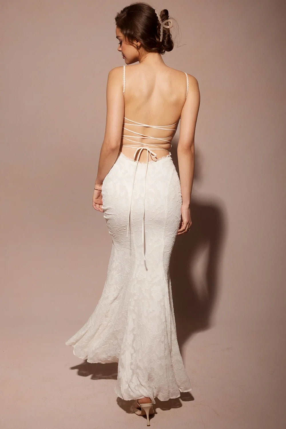 White Backless Maxi Dress