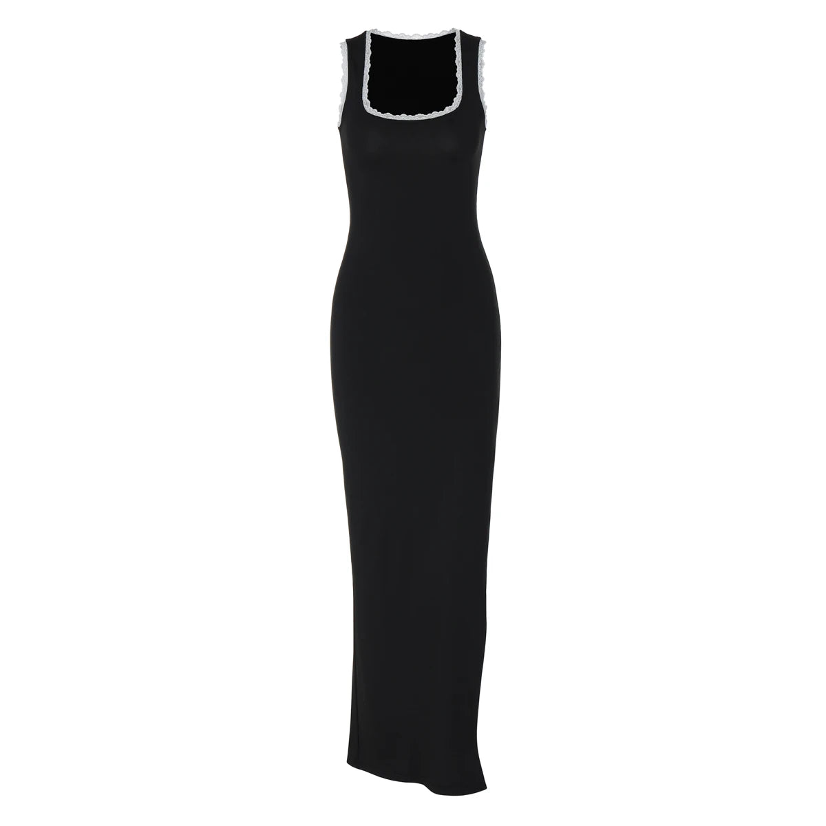 Square Collar Sleeveless Slim Maxi Dress