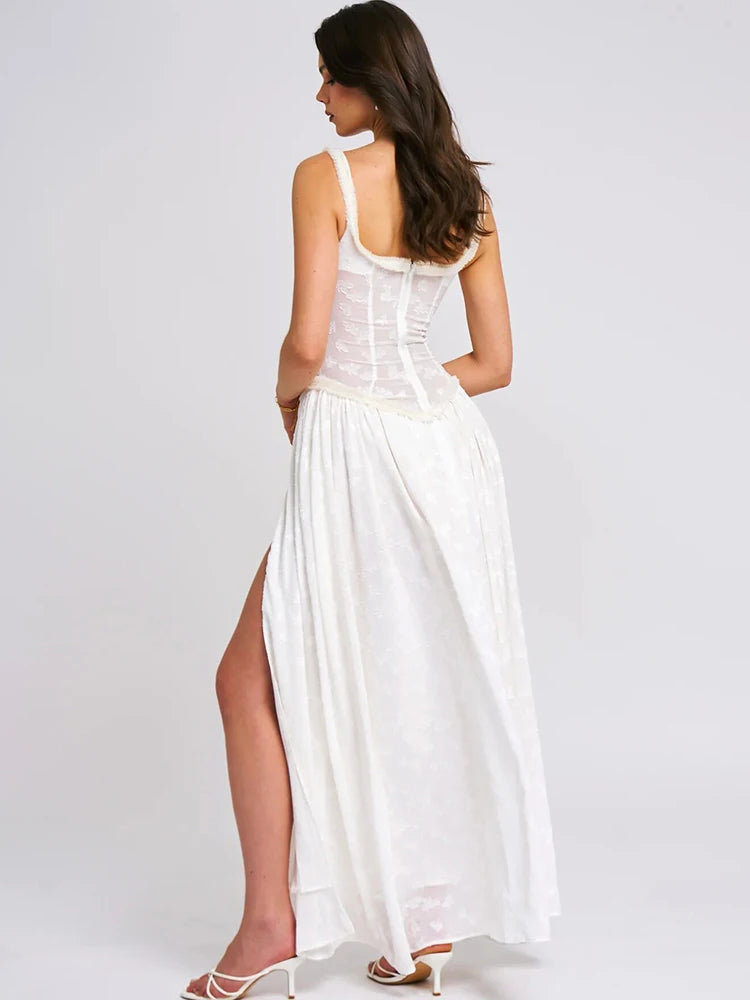 See Through Lace Maxi Dress