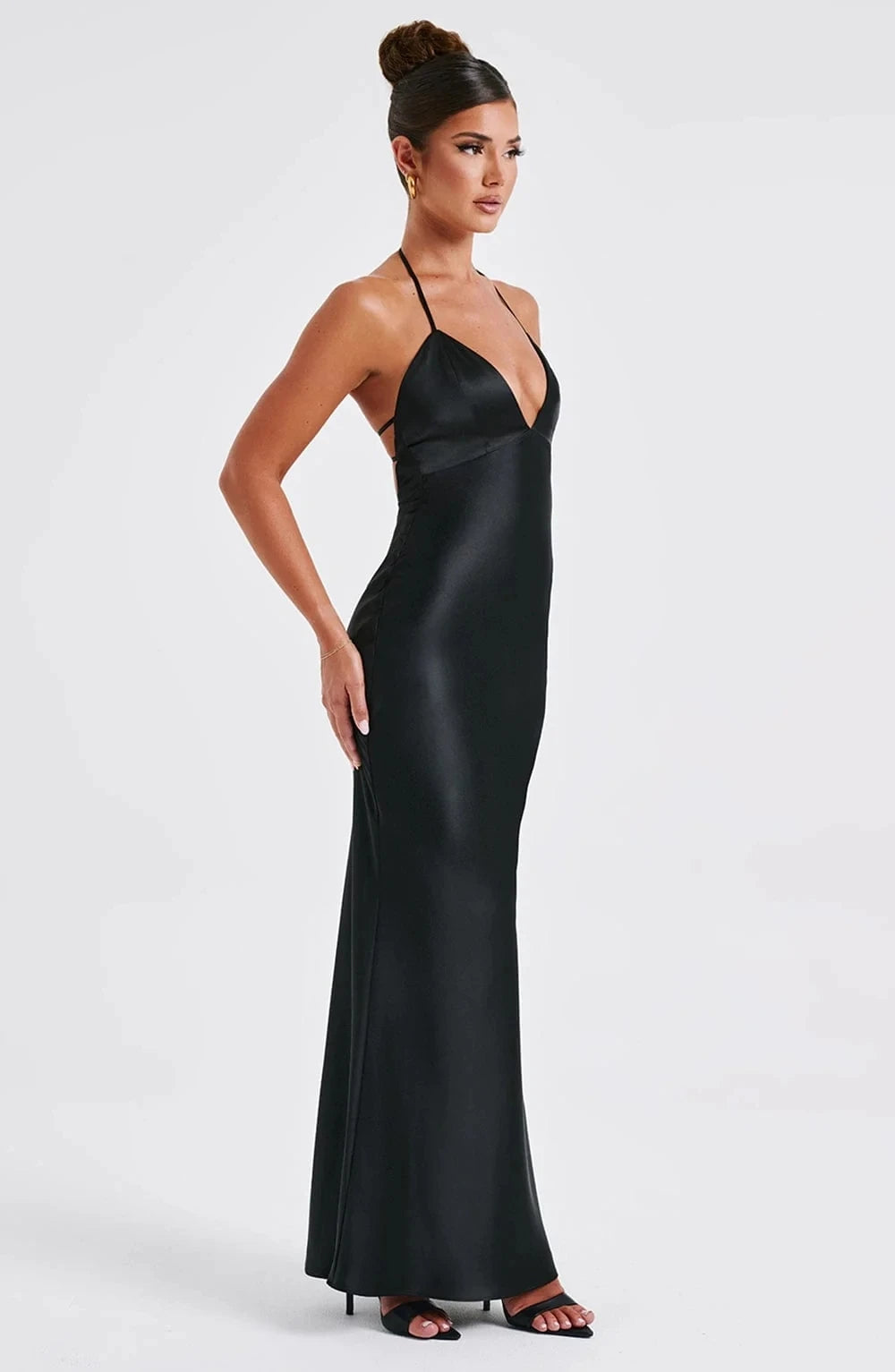 Satin Backless Maxi Dress