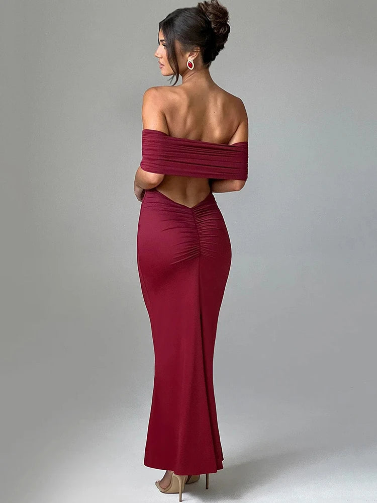 Strapless Backless Bodycon Maxi Dress