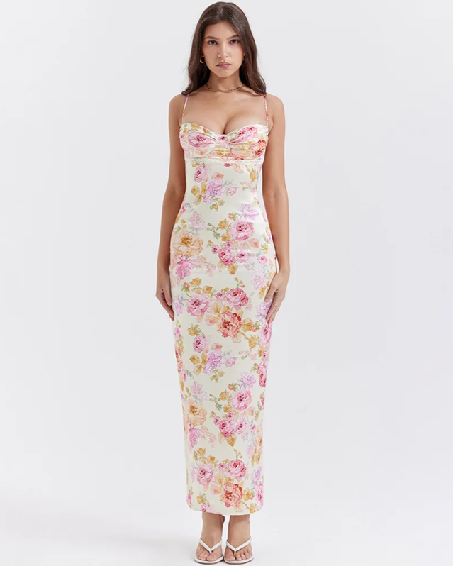 Floral Bodycon Maxi Dress