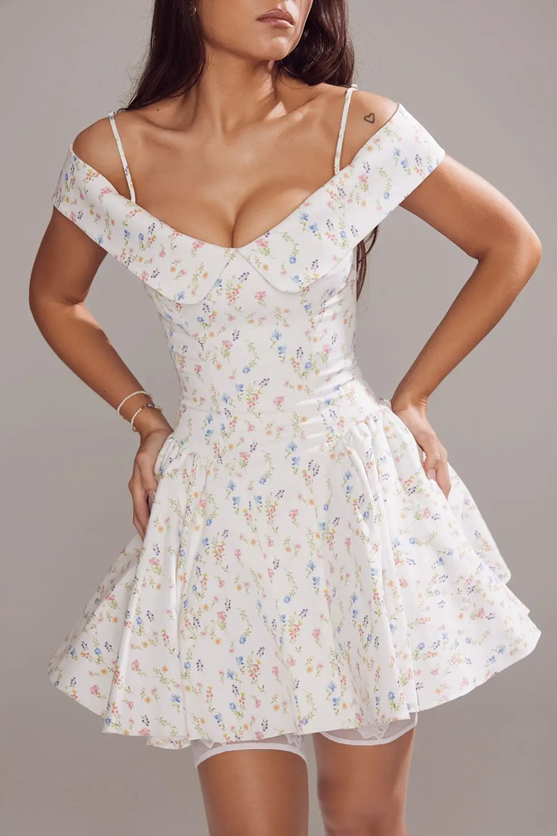 Floral Tulle Mini Dress